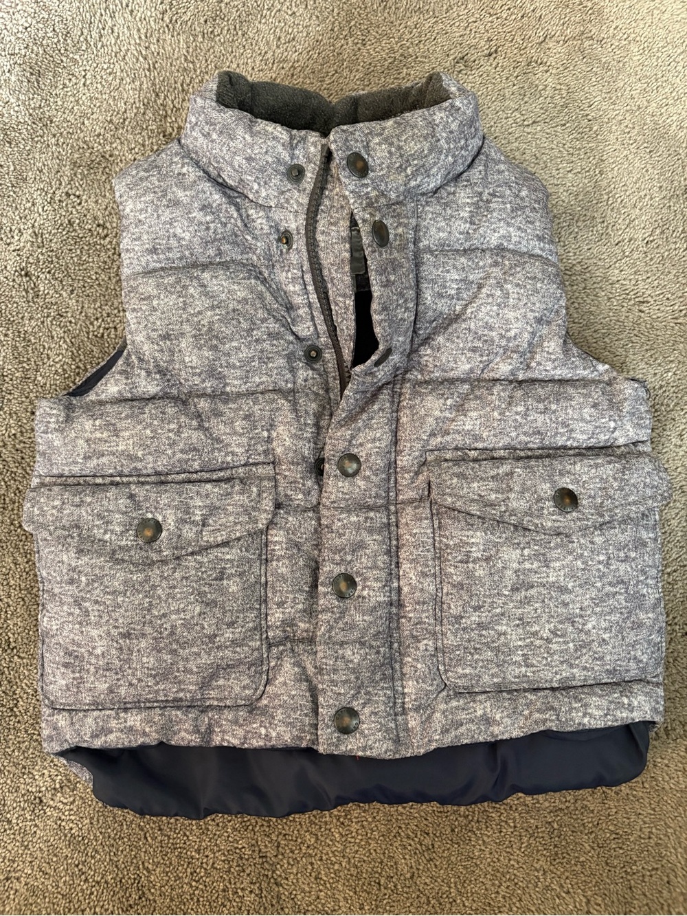 Kids Grey & Camo Quilted Puffer Vest - Baby Gap